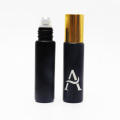 15ml frosted black roll on perfume bottle with wood cap RO-139S